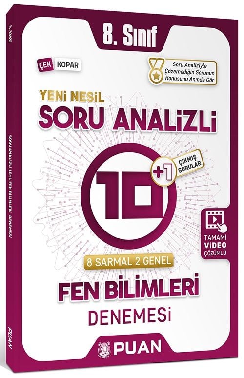 Puan 8. Sınıf Fen Bilimleri Soru Analizli 10+1 Deneme Puan Yayınları