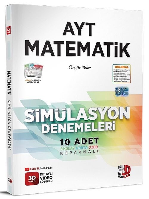 3D Yayınları YKS AYT Matematik Simülasyon 10 Deneme 3D Yayınları