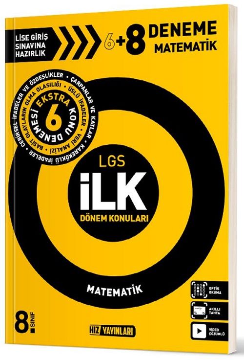 Hız Yayınları 8. Sınıf LGS Matematik 1. Dönem 6+8 Deneme Hız Yayınları