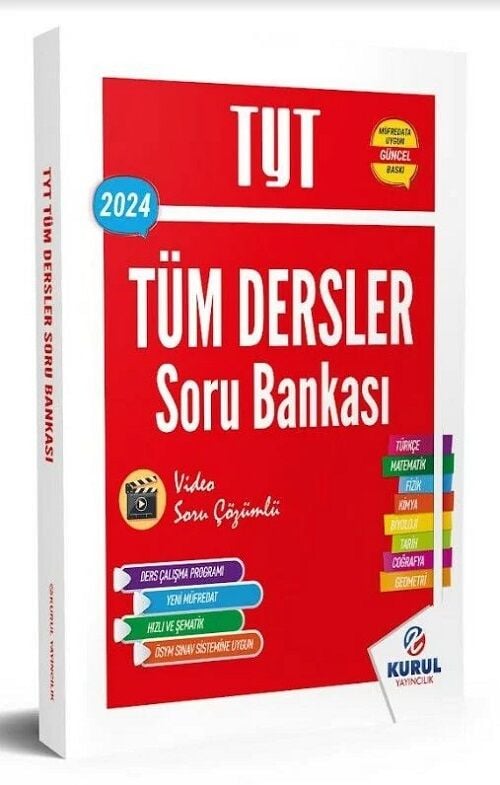 Kurul 2024 YKS TYT Tüm Dersler Soru Bankası Çözümlü Kurul Yayıncılık