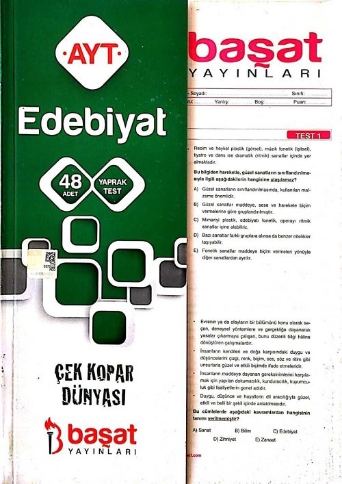 Başat YKS AYT Edebiyat 48 Yaprak Test Başat Yayınları