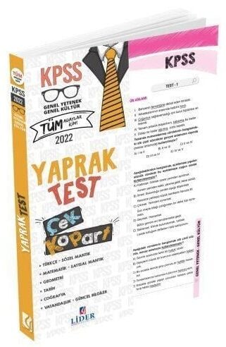 SÜPER FİYAT - Lider 2022 KPSS Genel Yetenek Genel Kültür Yaprak Test Lider Yayınları