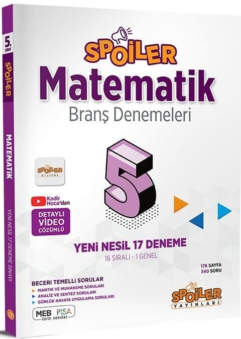 Spoiler 5. Sınıf Matematik Spoiler 17 Deneme Spoiler Yayınları