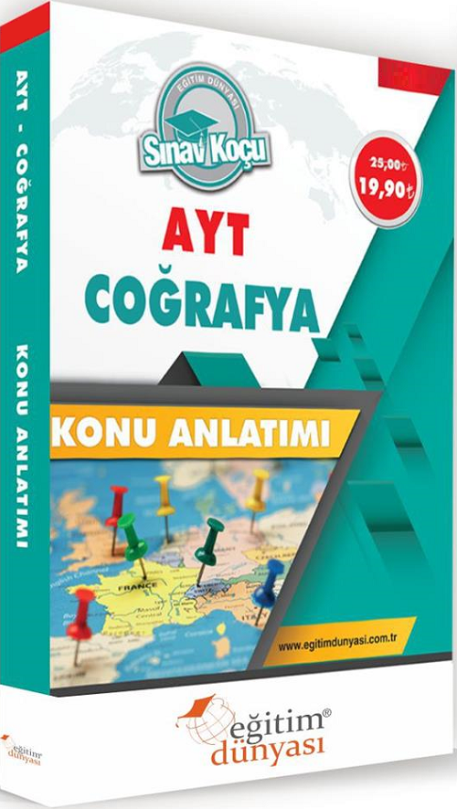 SÜPER FİYAT - Eğitim Dünyası YKS AYT Coğrafya Sınav Koçu Konu Anlatımı Eğitim Dünyası Yayınları