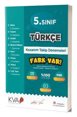 KVA Koray Varol 5. Sınıf Türkçe Kazanım Takip Denemeleri KVA Koray Varol Yayınları