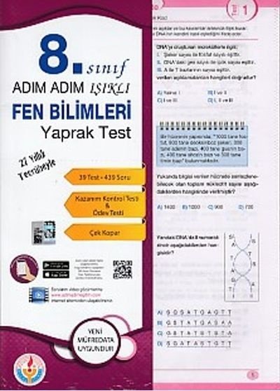 SÜPER FİYAT - Bilal Işıklı 8. Sınıf Fen Bilimleri Yaprak Test Adım Adım Işıklı Bilal Işıklı Yayınları