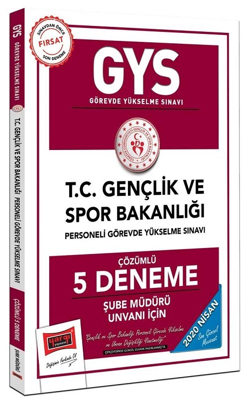 Yargı 2020 GYS Gençlik ve Spor Bakanlığı Şube Müdürü 5 Deneme Çözümlü Görevde Yükselme Yargı Yayınları