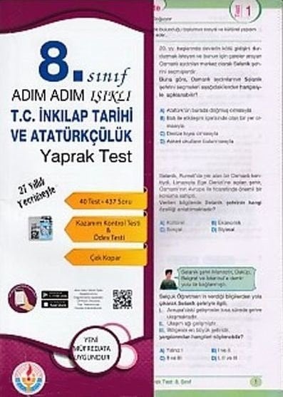 SÜPER FİYAT - Bilal Işıklı 8. Sınıf TC İnkılap Tarihi ve Atatürkçülük Yaprak Test Adım Adım Işıklı Bilal Işıklı Yayınları