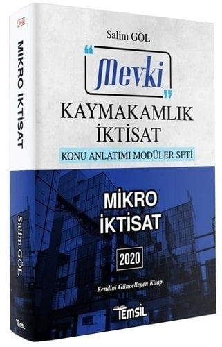 Temsil 2020 MEVKİ Kaymakamlık Mikro İktisat Konu Anlatım - Salim Göl Temsil Yayınları