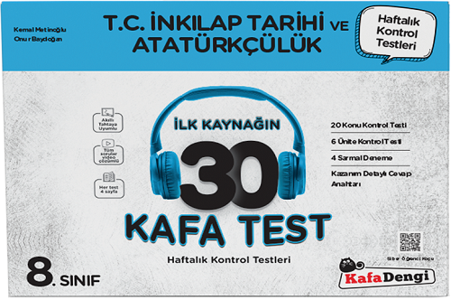 Kafadengi 8. Sınıf TC İnkılap Tarihi ve Atatürkçülük İlk Kaynağın 30 Kafa Test Kafadengi Yayınları