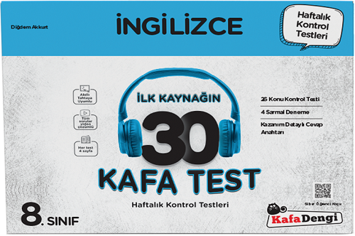 Kafadengi 8. Sınıf İngilizce İlk Kaynağın 30 Kafa Test Kafadengi Yayınları