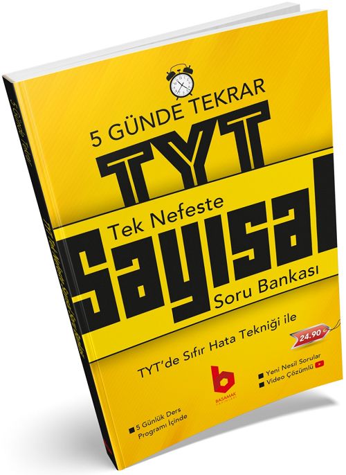 Basamak YKS TYT Sayısal Tek Nefeste 5 Günde Tekrar Soru Bankası Basamak Yayınları