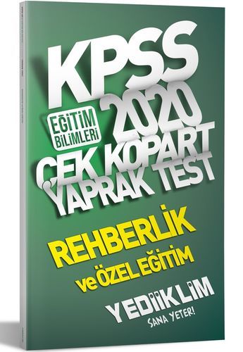 Yediiklim 2020 KPSS Rehberlik ve Özel Eğitim Yaprak Test Çek Kopart Yediiklim Yayınları