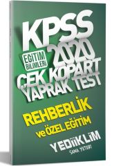 Yediiklim 2020 KPSS Rehberlik ve Özel Eğitim Yaprak Test Çek Kopart Yediiklim Yayınları