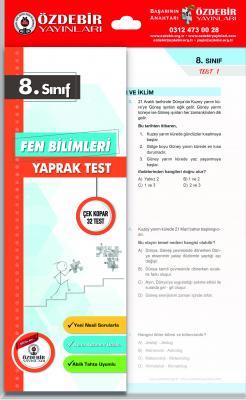 Özdebir 8. Sınıf Fen Bilgisi Yaprak Test Özdebir Yayınları