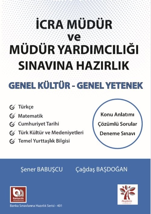 Akademi İcra Müdür ve Yardımcılığı Genel Yetenek Genel Kültür Akademi Consulting Yayınları