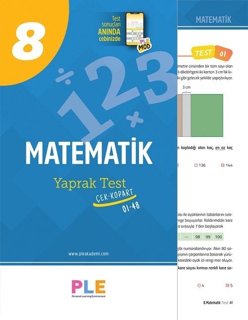 Birey PLE 8. Sınıf Matematik 48 Yaprak Test Birey Yayınları