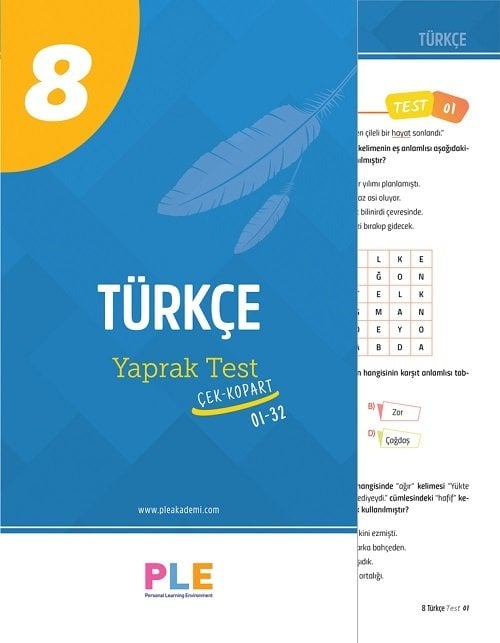 Birey PLE 8. Sınıf Türkçe 32 Yaprak Test Birey Yayınları