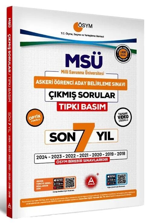 A Yayınları MSÜ Son 7 Yıl Çıkmış Sorular Tıpkı Basım A Yayınları