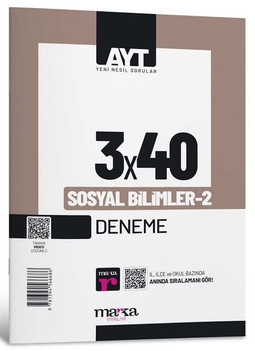 Marka 2025 YKS AYT Sosyal Bilimler-2 3x40 Deneme Marka Yayınları