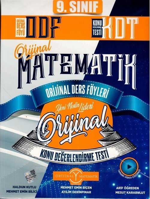 Orijinal 9. Sınıf Matematik ODF KDT Orijinal Ders Föyleri Konu Değerlendirme Testleri Orijinal Yayınları