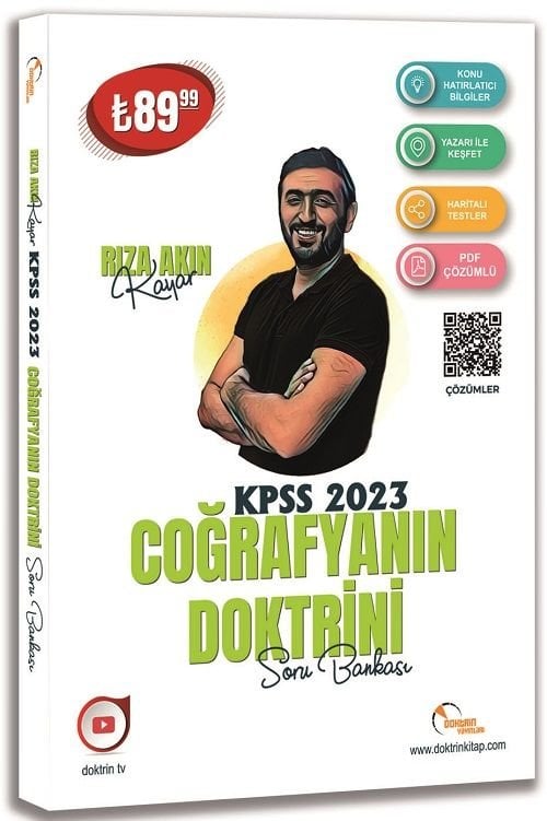 SÜPER FİYAT - Doktrin 2023 KPSS Coğrafyanın Doktrini Soru Bankası Video Çözümlü - Rıza Akın Kayar Doktrin Yayınları