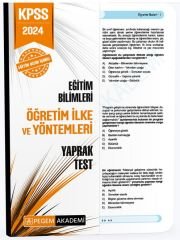 Pegem 2024 KPSS Eğitim Bilimleri Öğretim İlke ve Yöntemleri Yaprak Test Pegem Akademi Yayınları