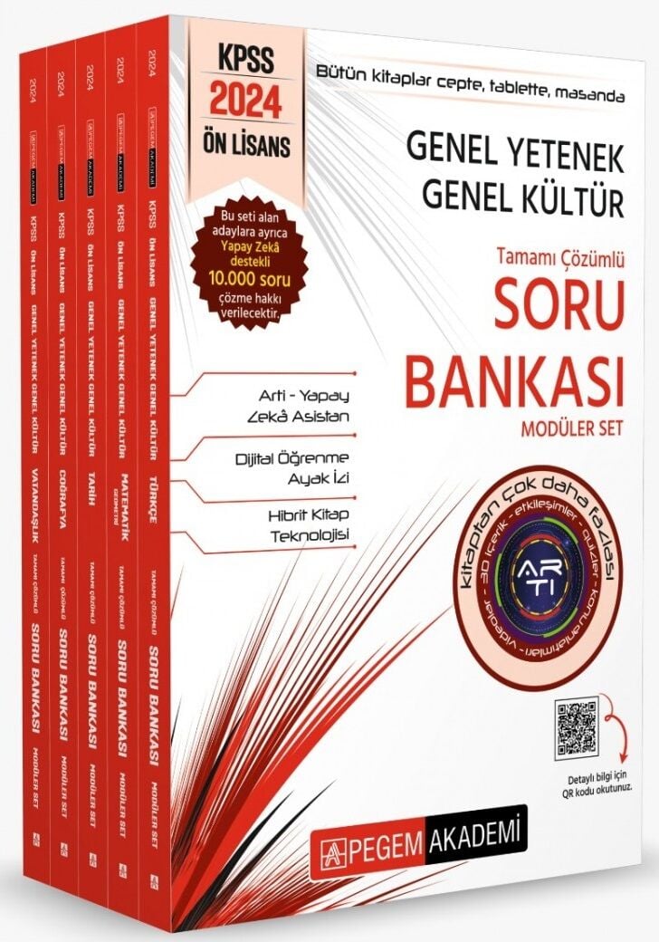 SÜPER FİYAT - Pegem 2024 KPSS Ön Lisans Soru Bankası Çözümlü Modüler Set Pegem Akademi Yayınları