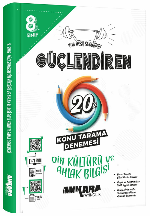 Ankara Yayıncılık 8. Sınıf Din Kültürü ve Ahlak Bilgisi Güçlendiren 20 Konu Tarama Denemesi Ankara Yayıncılık