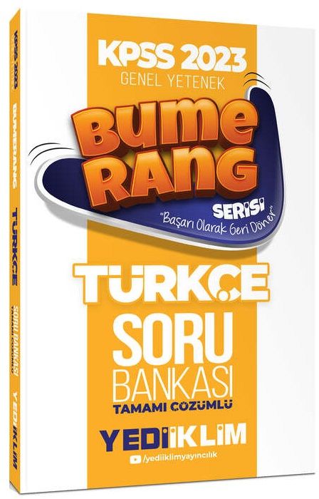 Yediiklim 2023 KPSS Türkçe Bumerang Soru Bankası Çözümlü Yediiklim Yayınları