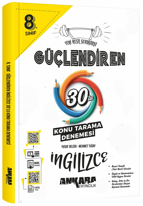 Ankara Yayıncılık 8. Sınıf İngilizce Güçlendiren 30 Konu Tarama Denemesi Ankara Yayıncılık