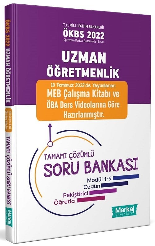 Markaj 2022 MEB ÖKBS Uzman Öğretmenlik Soru Bankası Çözümlü Markaj Yayınları