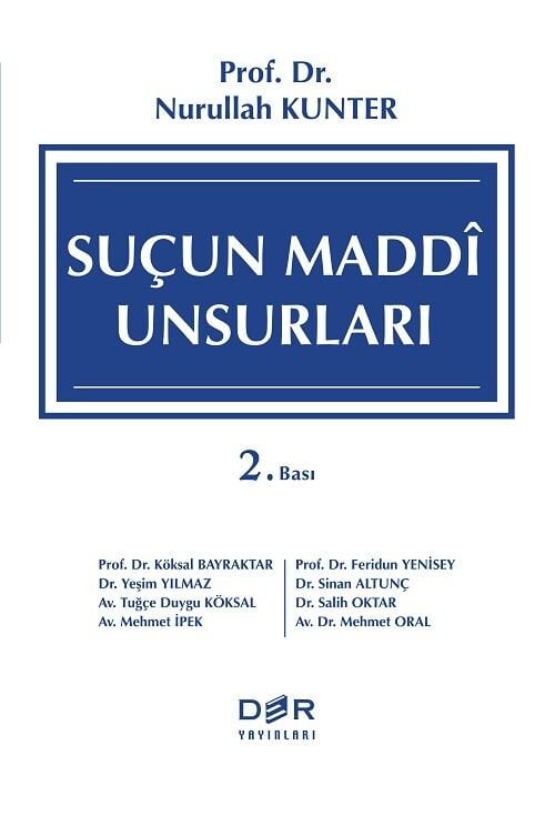 Der Yayınları Suçun Maddi Unsurları - Nurullah Kunter Der Yayınları