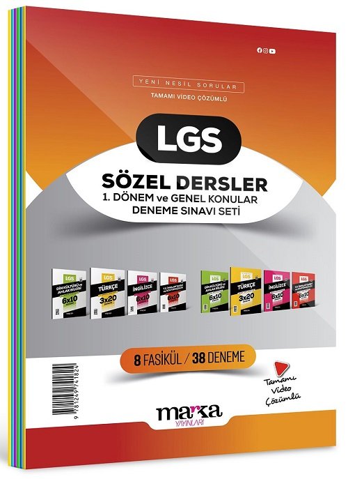 Marka 2025 8. Sınıf LGS Sözel 1. Dönem Genel Konular 8 Fasikül 38 Deneme Set Marka Yayınları