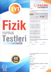 Palme YKS TYT Fizik Yaprak Testleri 44 Test Palme Yayınları