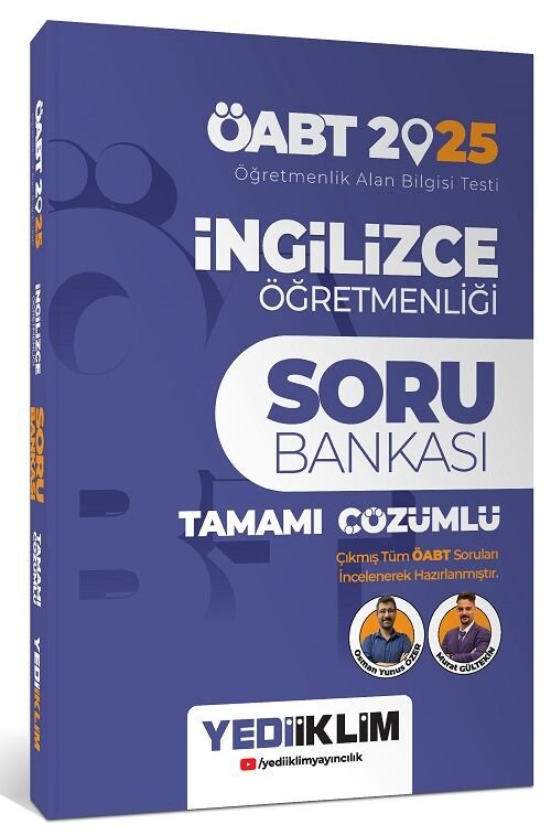 Yediiklim 2025 ÖABT İngilizce Öğretmenliği Soru Bankası Çözümlü - Osman Yunus Özer, Murat Gültekin Yediiklim Yayınları