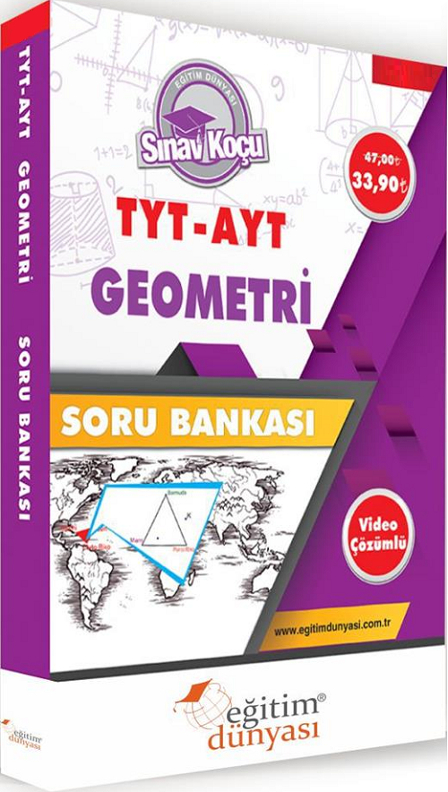 SÜPER FİYAT - Eğitim Dünyası YKS TYT AYT Geometri Sınav Koçu Soru Bankası Video Çözümlü Eğitim Dünyası Yayınları