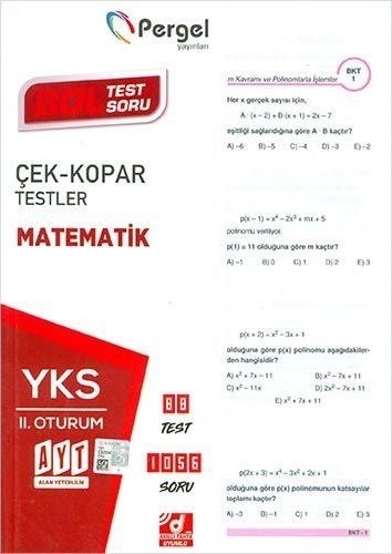 Pergel YKS AYT Matematik Çek Kopar Testleri Pergel Yayınları