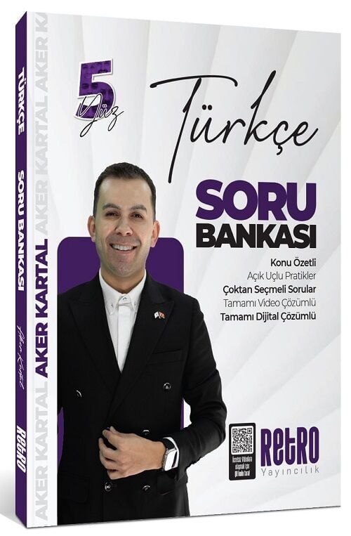 Retro 2025 KPSS Türkçe 5Yüz Soru Bankası Çözümlü - Aker Kartal Retro Yayıncılık