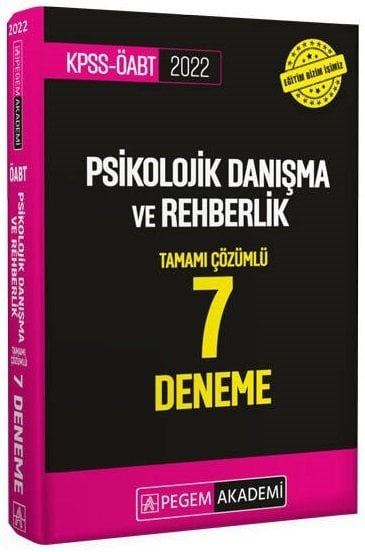 Pegem 2022 ÖABT Psikolojik Danışma ve Rehberlik 7 Deneme Çözümlü Pegem Akademi Yayınları