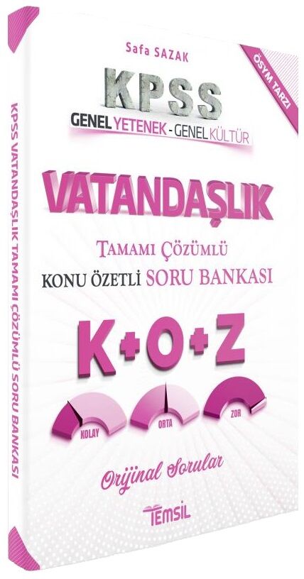 Temsil KPSS Vatandaşlık KOZ Konu Özetli Soru Bankası - Safa Sazak Temsil Yayınları