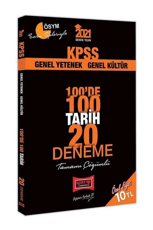 Yargı 2021 KPSS Tarih 100 de 100 20 Deneme Çözümlü Yargı Yayınları