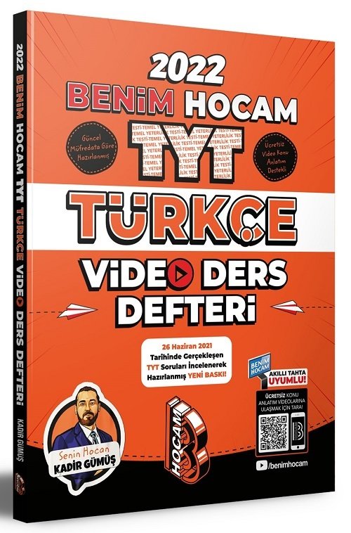 Benim Hocam 2022 YKS TYT Türkçe Video Ders Defteri - Kadir Gümüş Benim Hocam Yayınları