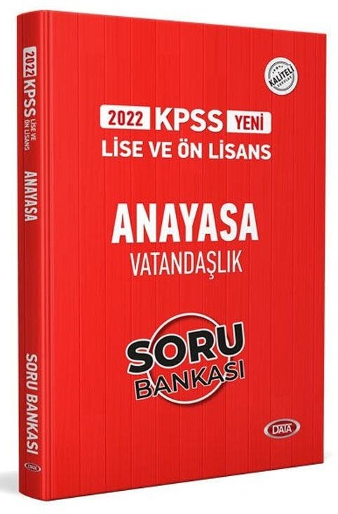 Data 2022 KPSS Lise Ön Lisans Anayasa Vatandaşlık Soru Bankası Data Yayınları