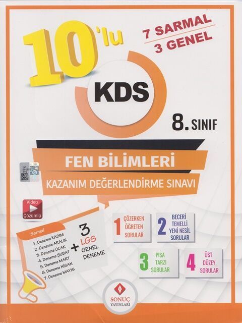 Sonuç 8. Sınıf Fen Bilimleri KDS 10 lu Deneme Sonuç Yayınları