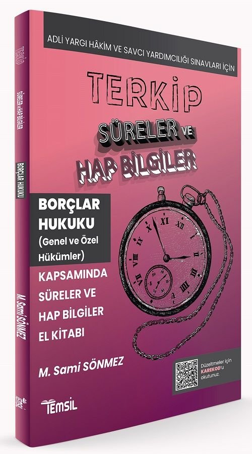 Temsil TERKİP KPSS A Grubu Hakimlik Borçlar Hukuku Süreler ve Hap Bilgiler El Kitabı - Sami Sönmez Temsil Yayınları