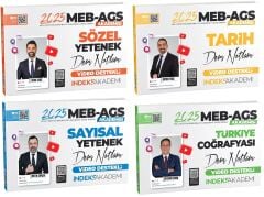 İndeks Akademi 2025 MEB-AGS Akademisi Sözel+Sayısal Yetenek+Tarih+Türkiye Coğrafyası Ders Notları 4 lü Set İndeks Akademi Yayıncılık