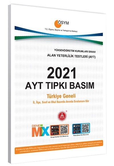 A Yayınları 2021 YKS AYT Tıpkı Basım Çıkmış Sorular A Yayınları