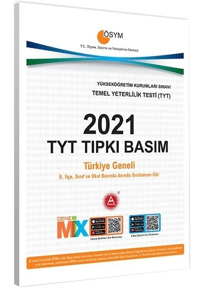 A Yayınları 2021 YKS TYT Tıpkı Basım Çıkmış Sorular A Yayınları