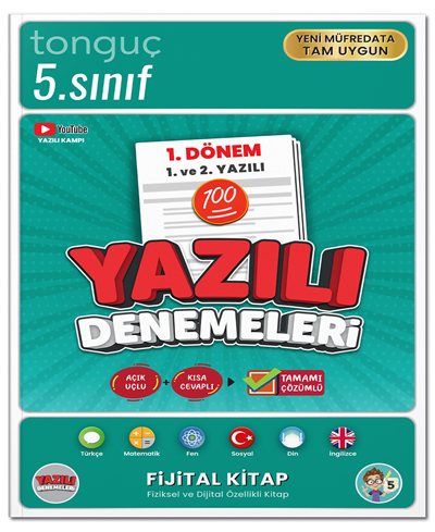 Tonguç 5. Sınıf Tüm Dersler 1. Dönem 1. Yazılı ve 2. Yazılı Denemeleri Tonguç Akademi